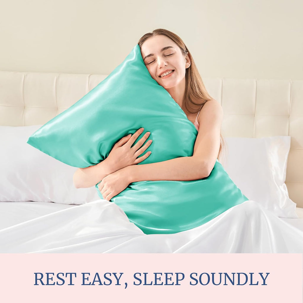 Bedelite Satin Pillowcase for Hair and Skin, Super Soft and Cooling Similar to Silk Pillow Cases 2 Pack with Envelope Closure, Gift for Wom…