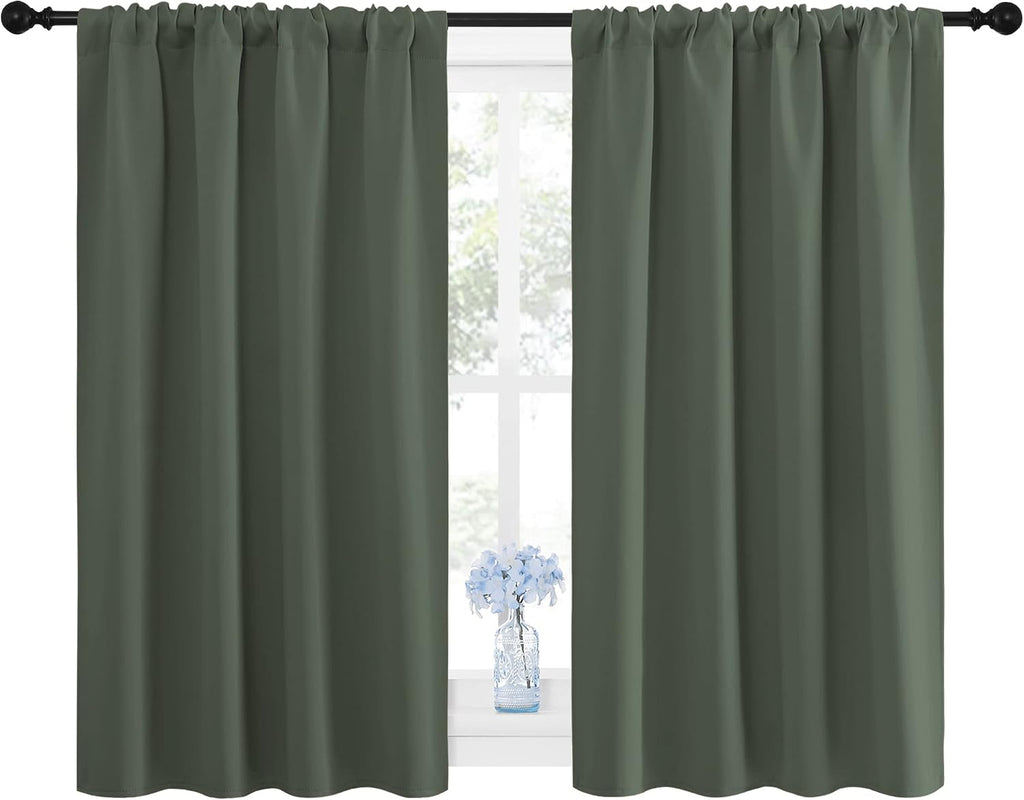 NICETOWN Bedroom Curtains Blackout Draperies - All Season Thermal Insulated Solid Rod Pocket Top Blackout Curtains/Drapes for Kid's Room…