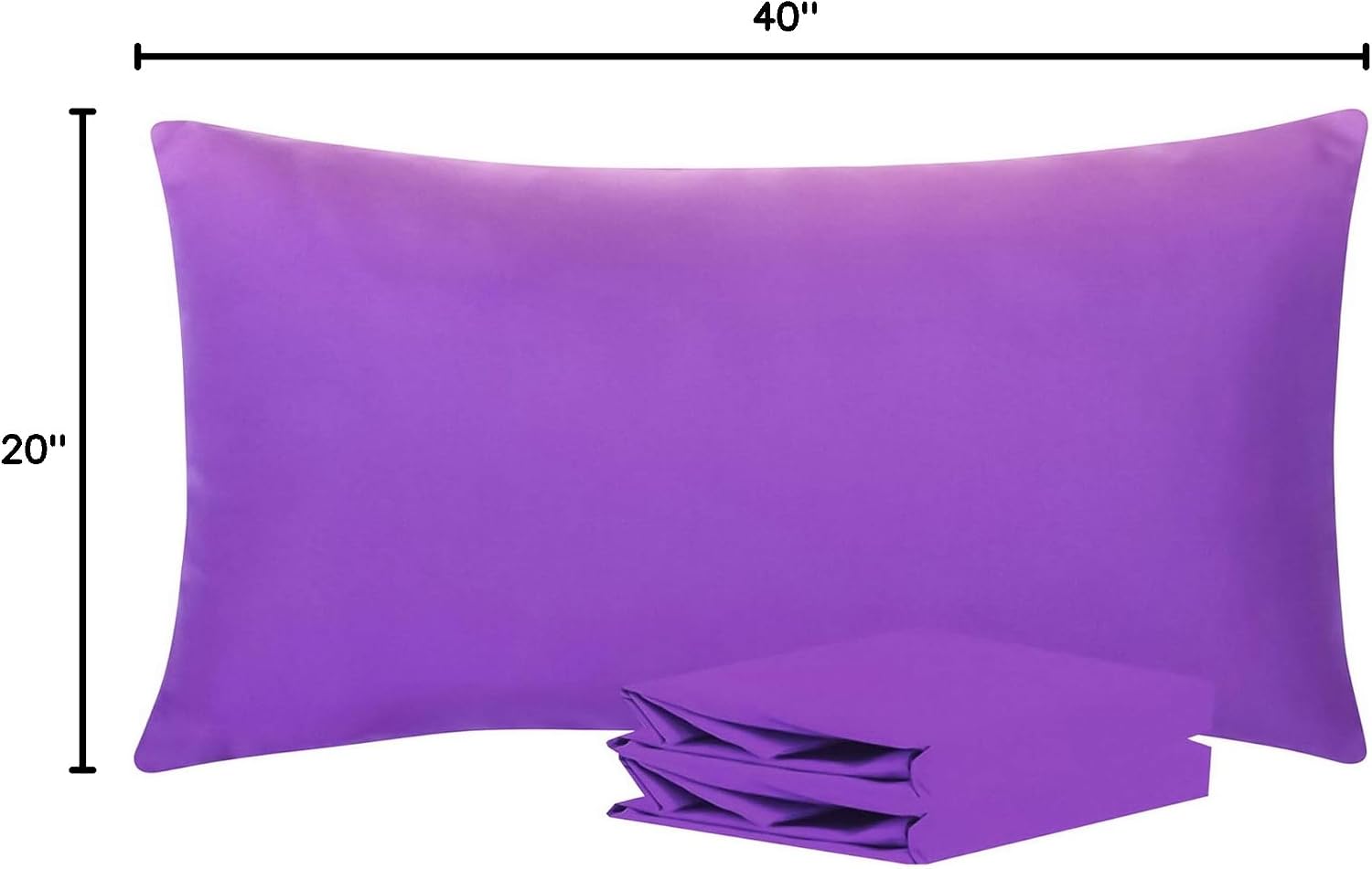 Ntbay King Pillowcase Set - 2 Pack Brushed Microfiber 20x40 Pillowcases - Soft, Wrinkle-Free, Fade-Resistant, Stain-Resistant, Purple Pillo…