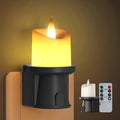 2-in-1 Plug in Night Light (1 Pack) - Dual Mode: Sensor & Remote Control - Modern Farmhouse Black Candle Wall Sconce for Industrial…