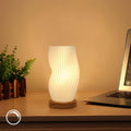 Zenply Dimmable Novelty Small Table Lamp for Bedroom, Vintage Style Striped Night Light, Mini Bedside Lamp for Small Space, Kids Room…