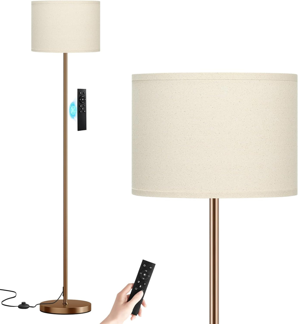 Ambimall Floor Lamps for Living Room with Remote Control and Stepless Dimmable Colors Temperature & Brightness, 9W Bulb Included(Beige…