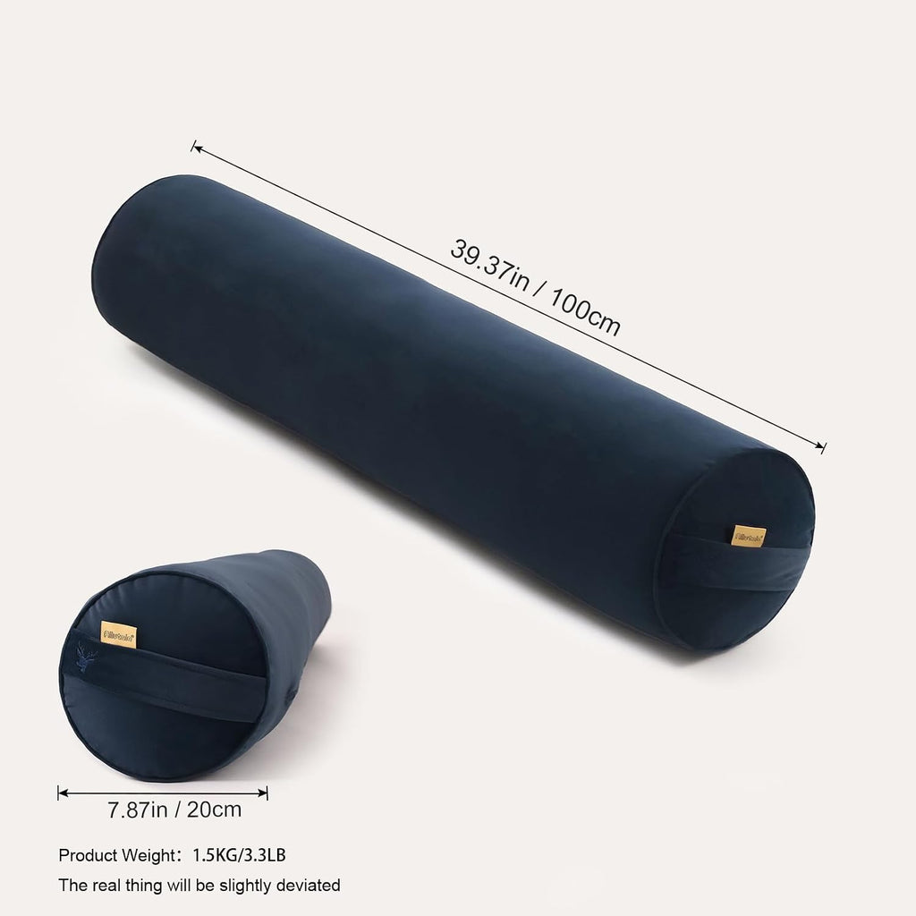 Body Pillow for Adults, Long Round Pillow, Big Cylindrical Pillow, Large Full Bolster Pillows for Side Sleepers (Teal Blue, 39.37"*7.87")