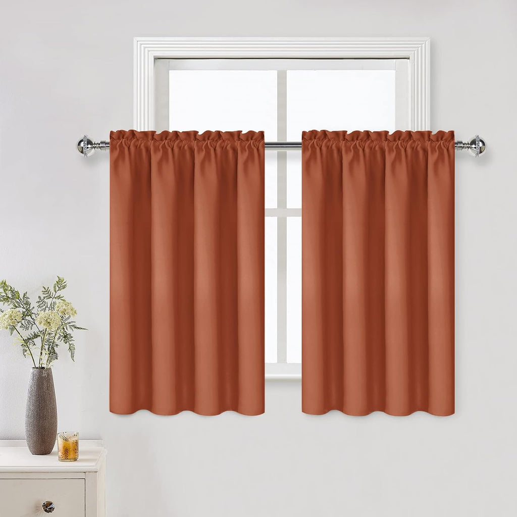 DWCN Blackout Curtains Thermal Insulated, Energy Saving & Noise Reducing Bedroom and Living Room Curtains, Burnt Ochre, W 42x L 36 Inch…