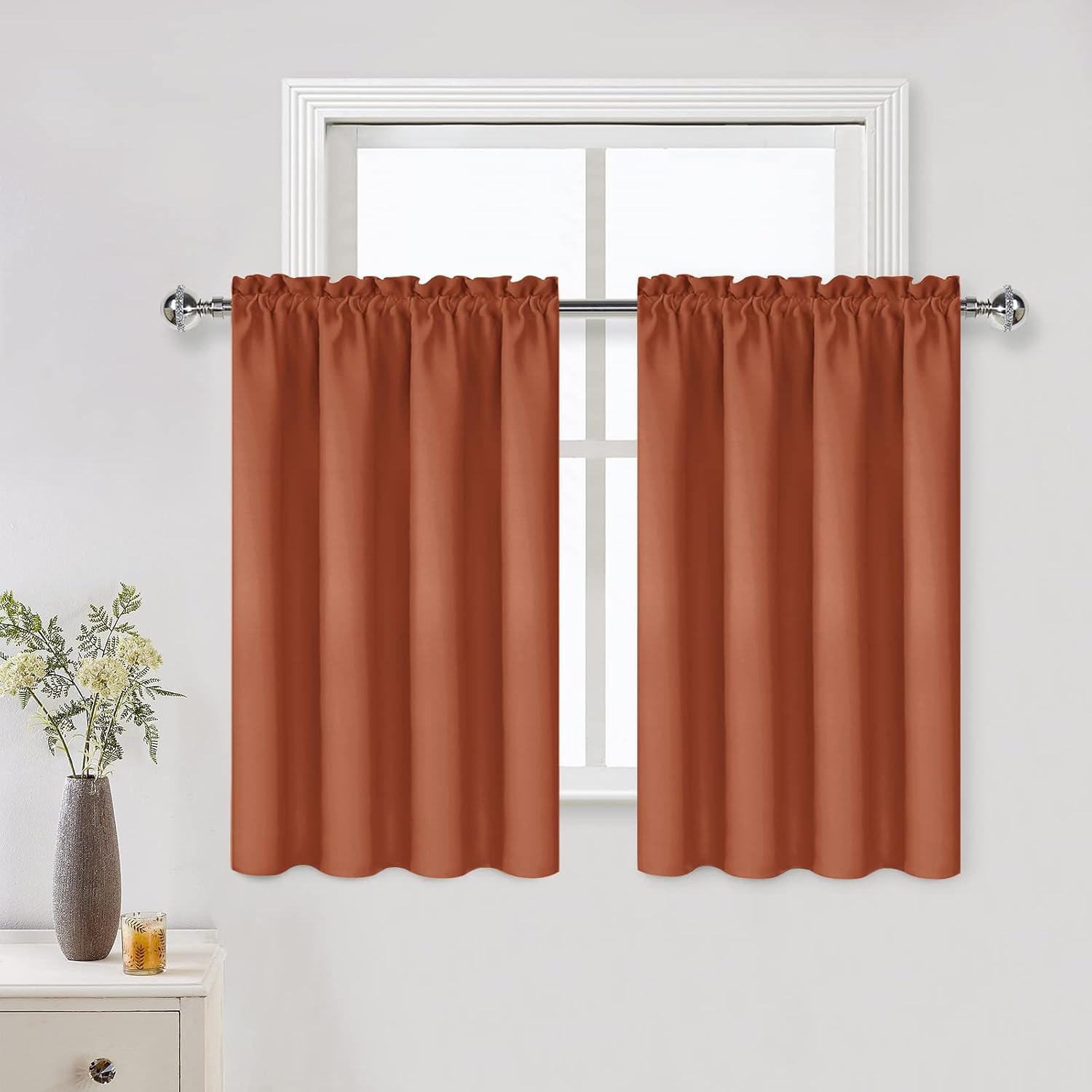 DWCN Blackout Curtains Thermal Insulated, Energy Saving & Noise Reducing Bedroom and Living Room Curtains, Burnt Ochre, W 42x L 36 Inch…