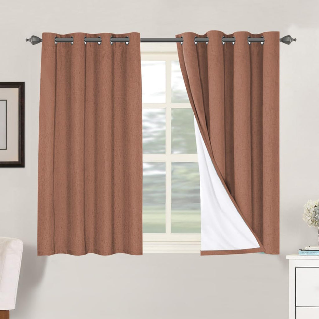 H.VERSAILTEX 100% Blackout Curtains for Bedroom Thermal Insulated Linen Textured Curtains Heat and Full Light Blocking Drapes Living Room…