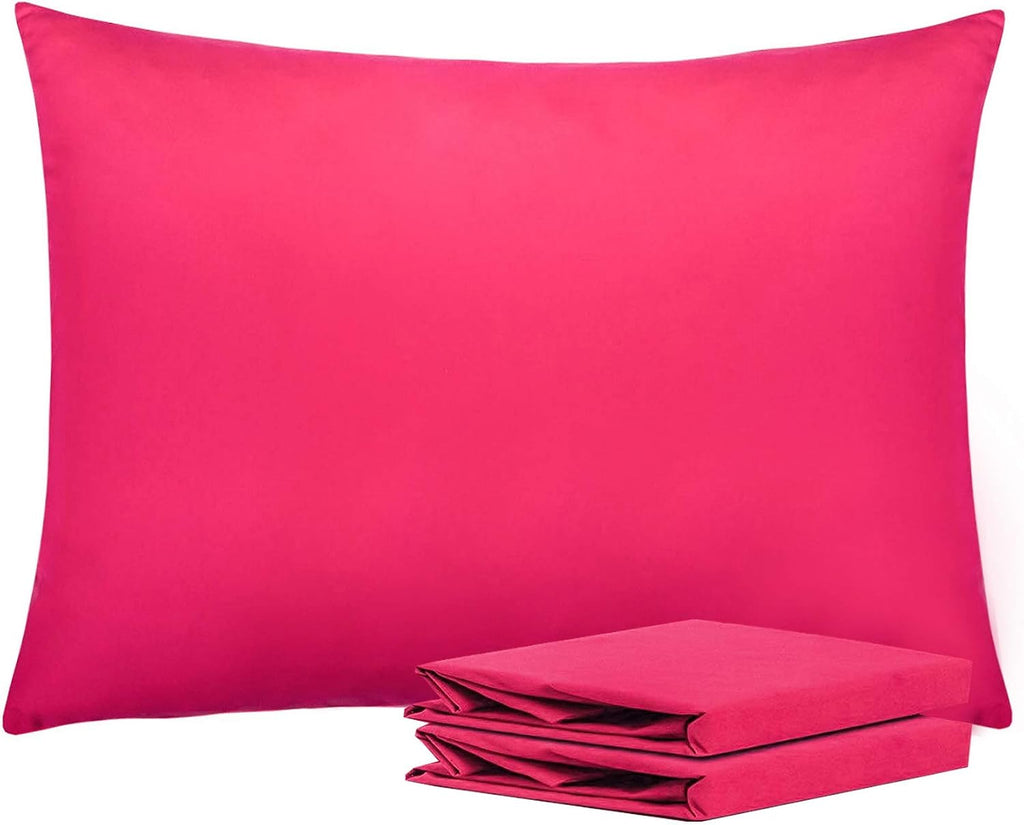 Ntbay Standard Pillowcase Set - 2 Pack Brushed Microfiber 20x26 Pillowcases - Soft, Wrinkle-Free, Fade-Resistant, Stain-Resistant, Magenta…