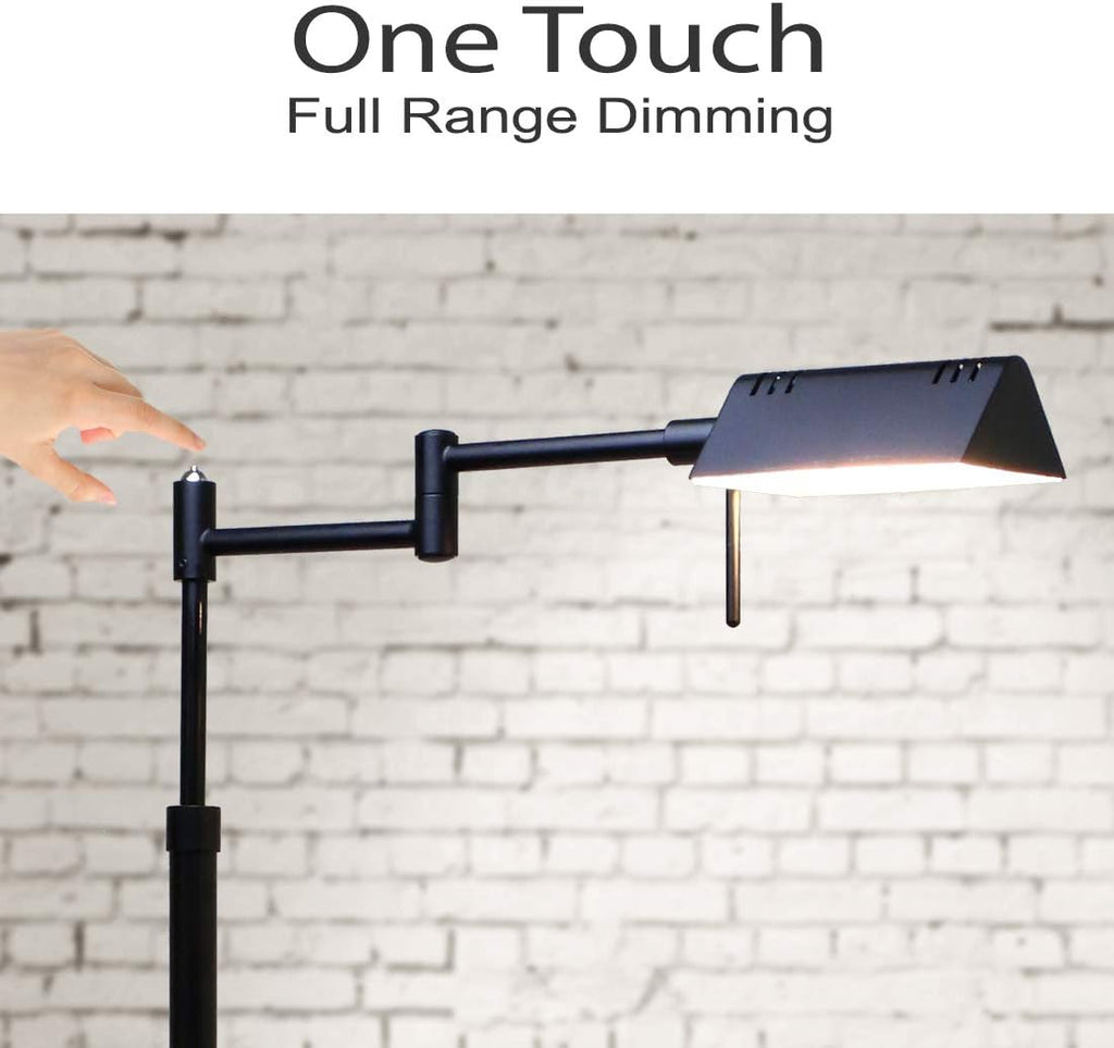 O’Bright Dimmable LED Pharmacy Floor Lamp, 12W LED, Full Range Dimming, 360 Degree Swing Arms, Adjustable Heights, Standing Lamp for…