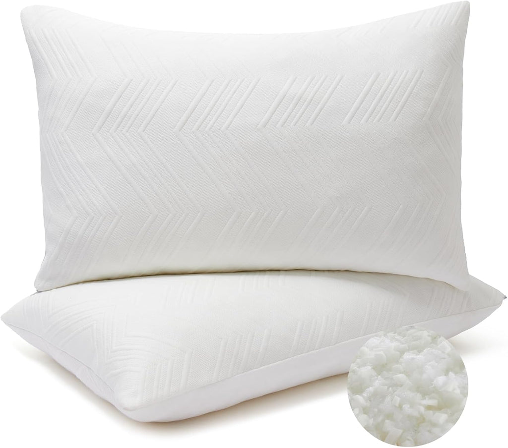 Yagamo Adjustable Pillows, Queen Size Bed Pillows for Sleeping 2 Pack, Shredded Memory Foam Pillows - Medium Firm and Supportive Bac…