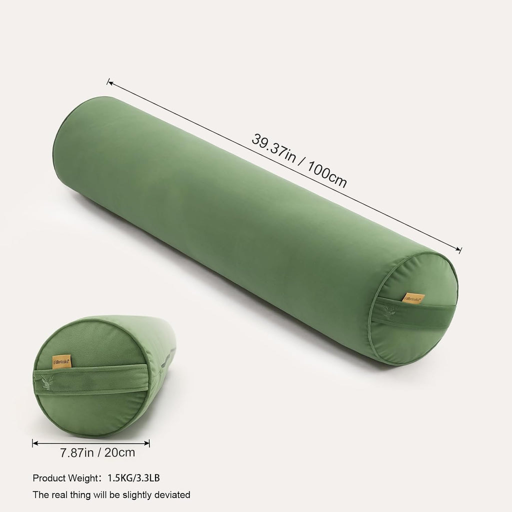 Body Pillow for Adults, Long Round Pillow, Big Cylindrical Pillow, Large Full Bolster Pillows for Side Sleepers (Olive Green, 39.37"*7.87")