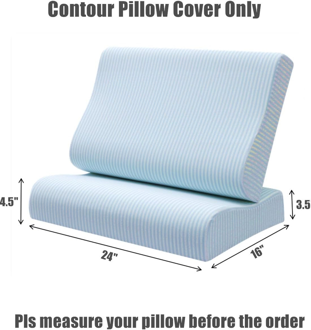 Replacement Pillow Case, Soft Cotton Pillowcase Zippered for Memory Foam Neck Pillow, Pillow Protector for Latex Pillow Cervical Pillow