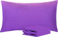 Ntbay King Pillowcase Set - 2 Pack Brushed Microfiber 20x36 Pillowcases - Soft, Wrinkle-Free, Fade-Resistant, Stain-Resistant, Purple Pillo…