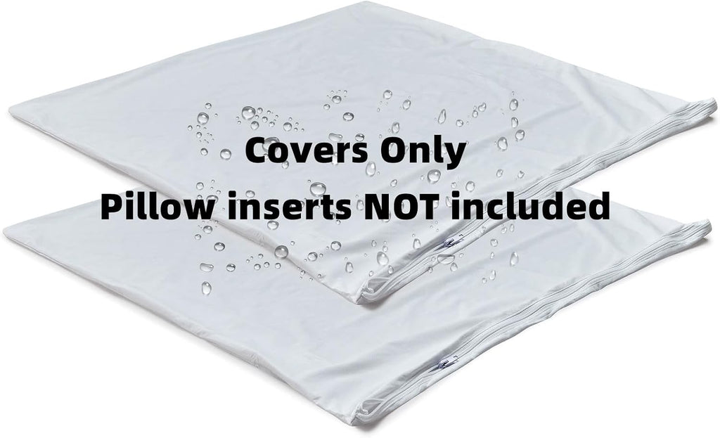 Kingnex Waterproof Down Feather Proof Euro Pillow Protectors 28x28 Pack of 2 European Size Pillow Covers for Square Throw Pillow 2 Pack Whi…