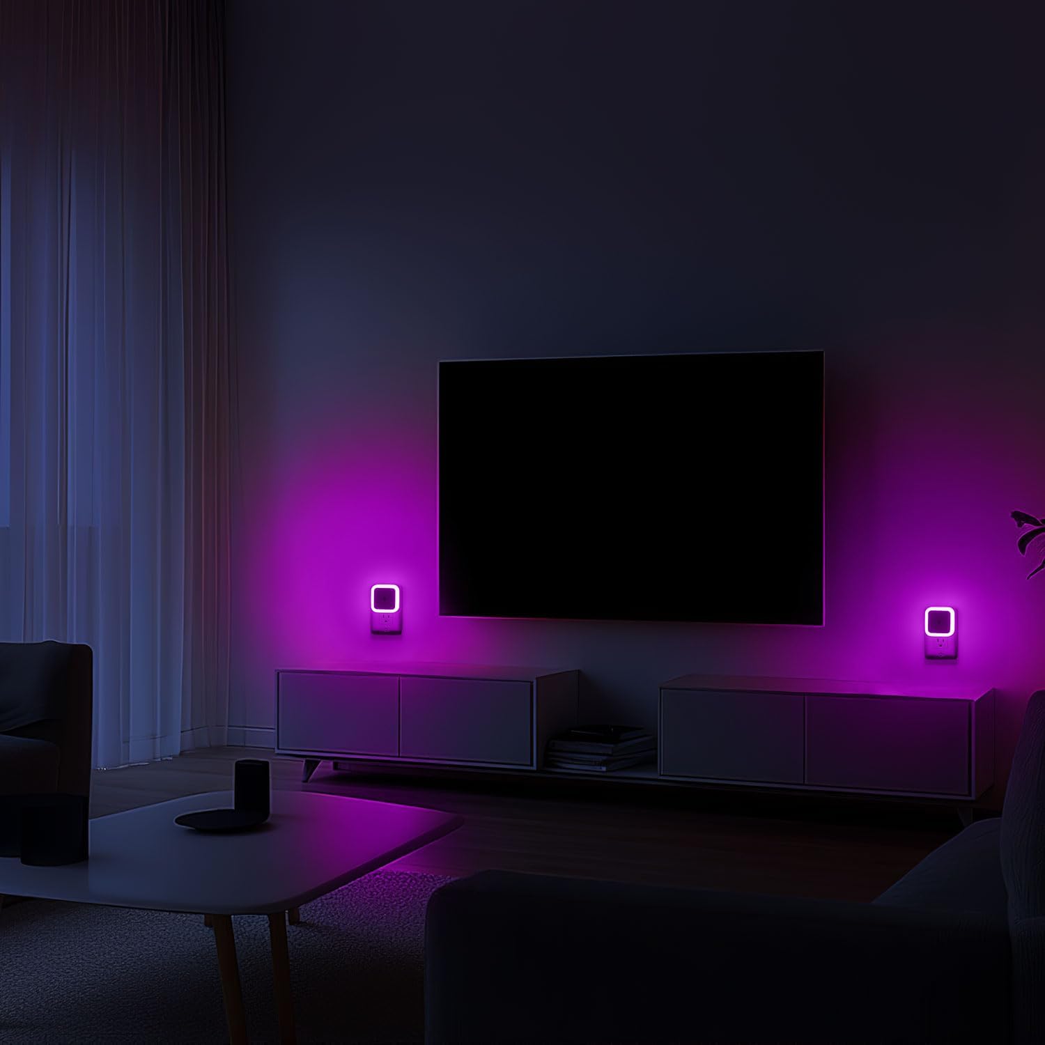 Sujeet Night Light, Night Lights Plug into Wall 4-Pack, Pink Plug in Night Light, Dusk to Dawn Night Lamp Led Night Lights for Bedroom…