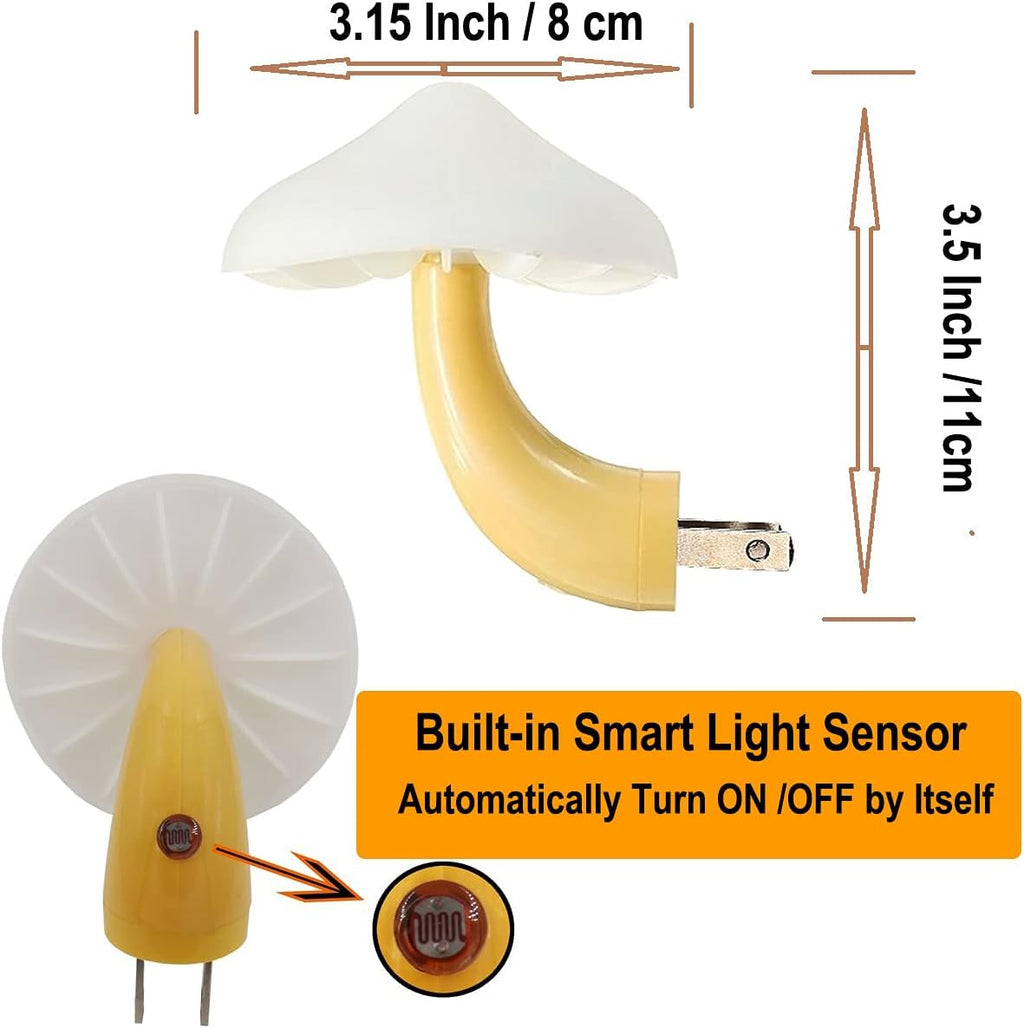 AUSAYE 3Pack Sensor LED Night Light Plug in Lamp Magic Mushroom Nightlight Cute Night Lights for Adults Kids Bedroom…