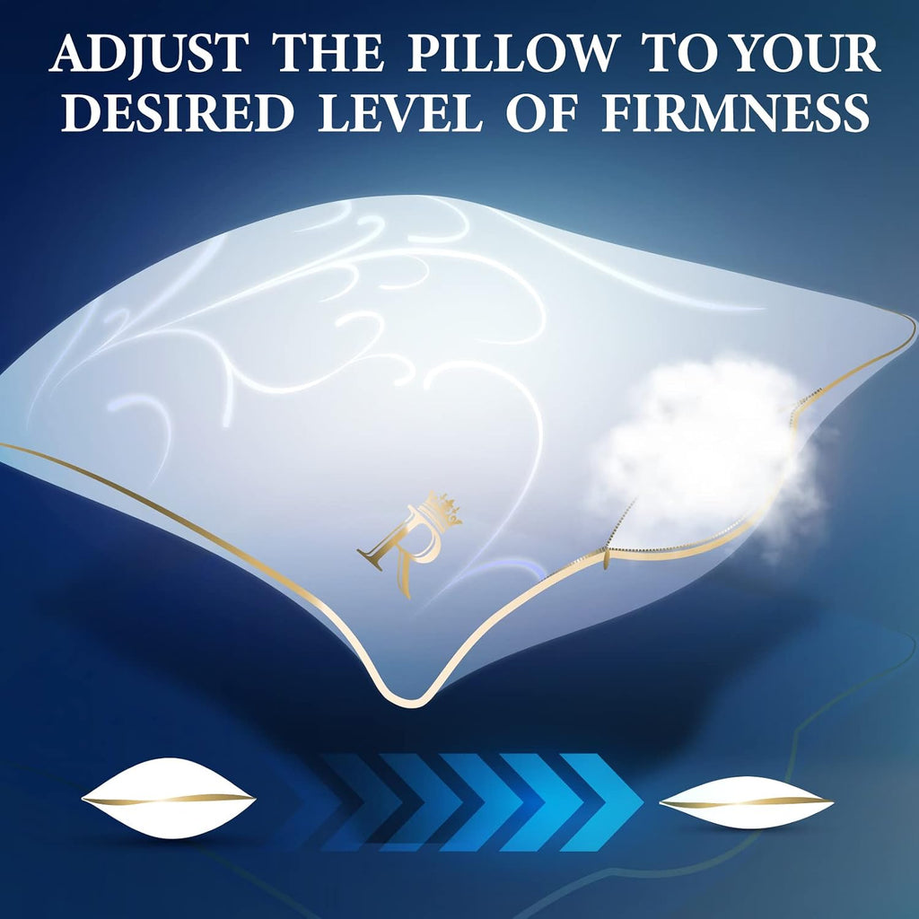 Royaltherapy Royal relaxation Pillows Standard Size Set of 2 (20x26 in), Alternative Goose Down Pillows, Adjustable Standard Pillow, All…