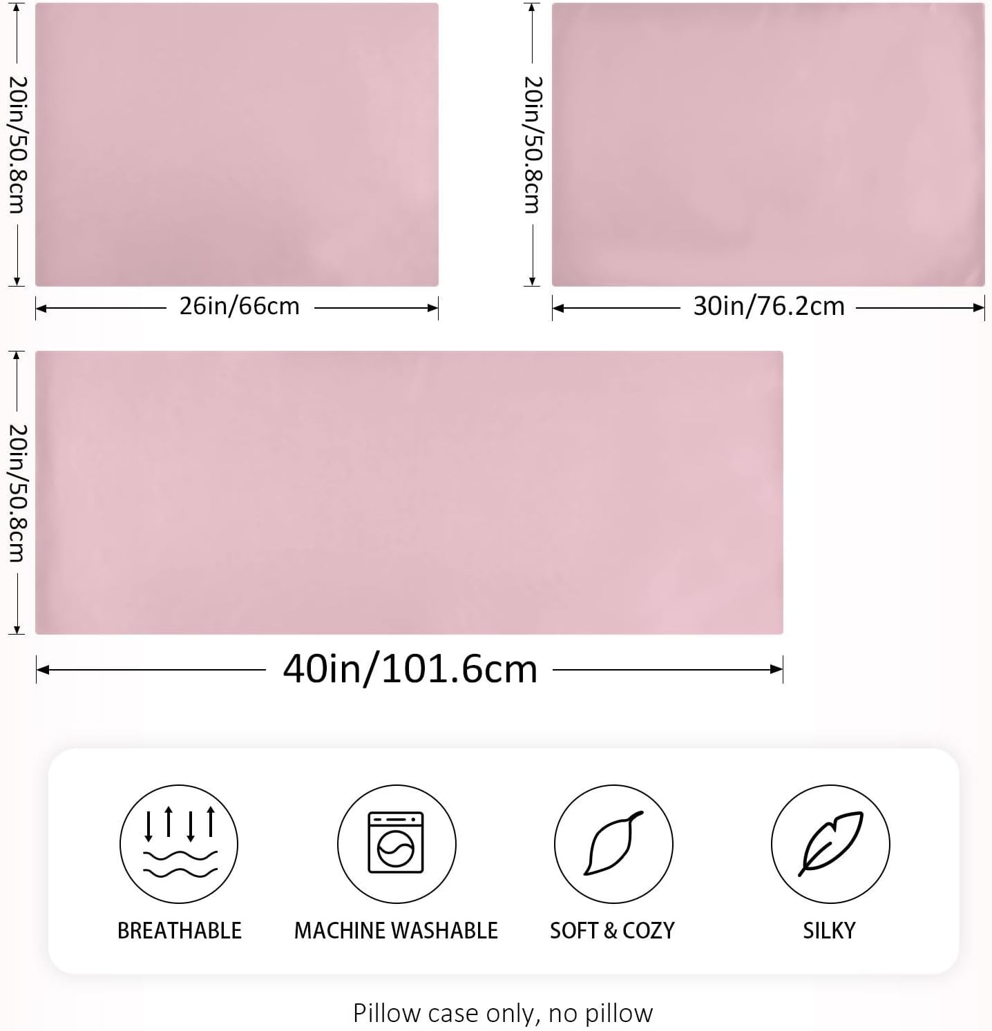 Pink Color Pillow Covers Silk Pillowcase for Hair and Skin Breathable Smooth Soft Satin Pillowcase King Size Pillow Case for Hot Sleepers…