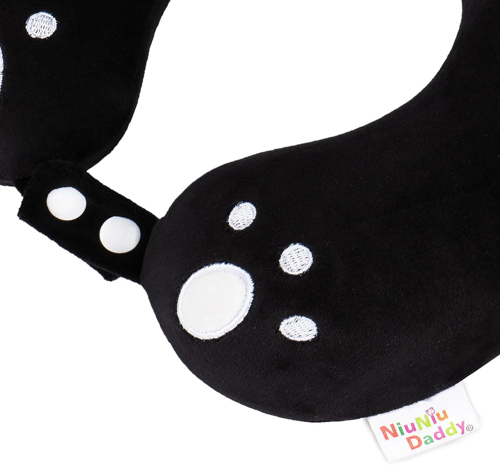 NiuniuDaddy Niuniu Daddy Black Cat Kids Neck Travel Pillow for Kids, Compact Portable Travel Neck Pillow Supportive for Airplane Car Reclin…