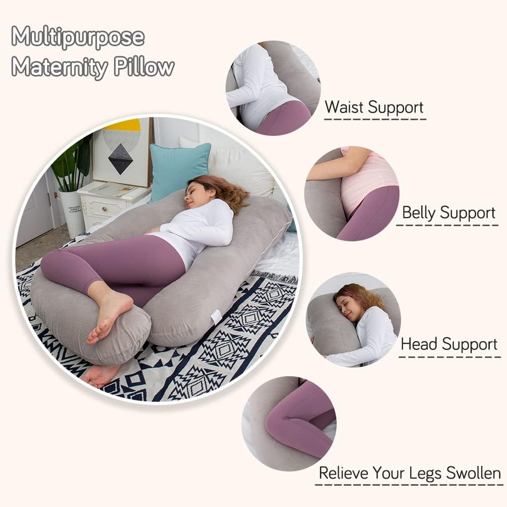 60 Inch Pregnancy Pillows for Sleeping, Extra Large U Shaped Body Pillow, Pregnancy Pillow, Maternity Pillow for Pregnant Women with…