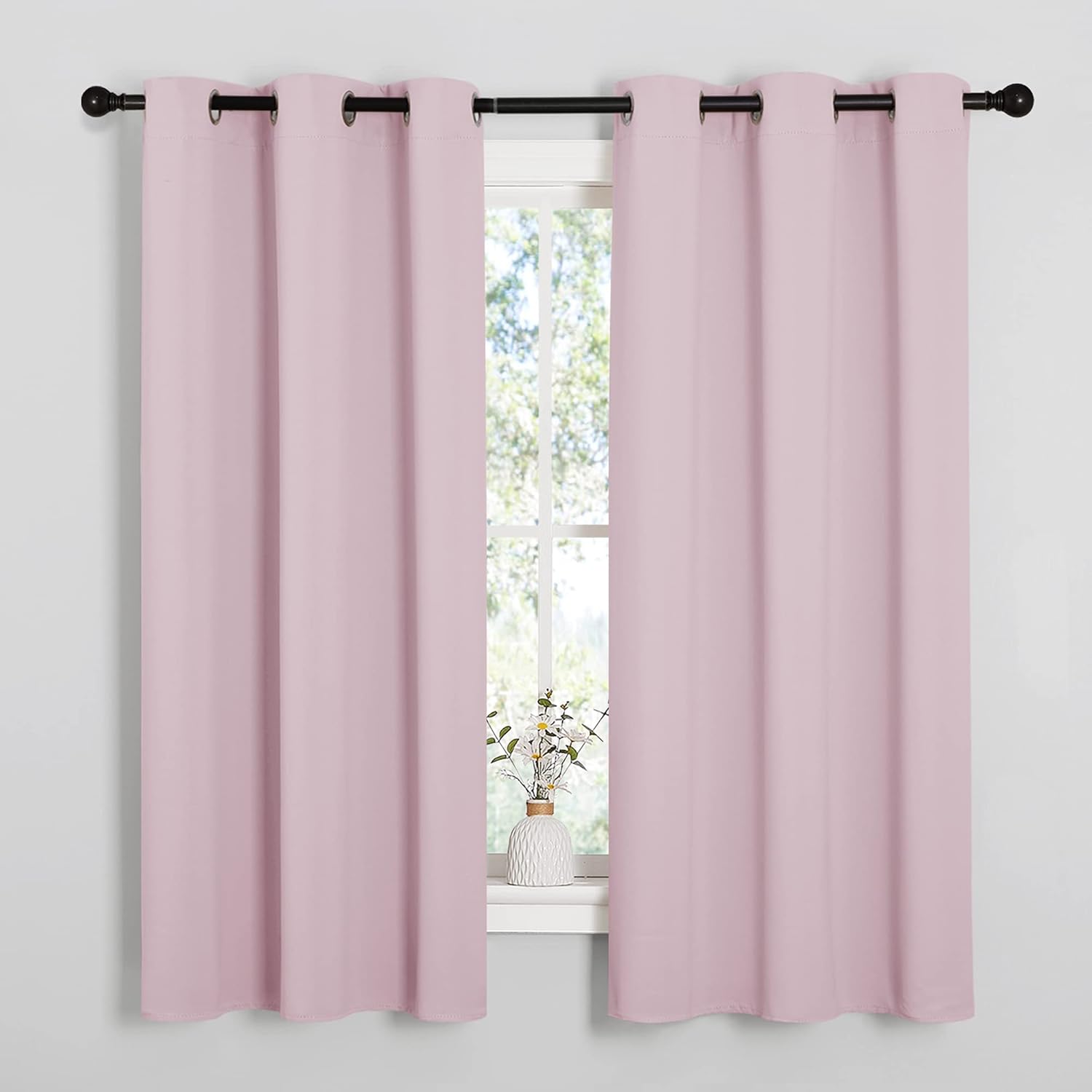 NICETOWN Blackout Draperies Curtains for Girls Room, Nursery Essential Thermal Insulated Grommet Blackout Panels (Lavender Pink, 1 Pair…