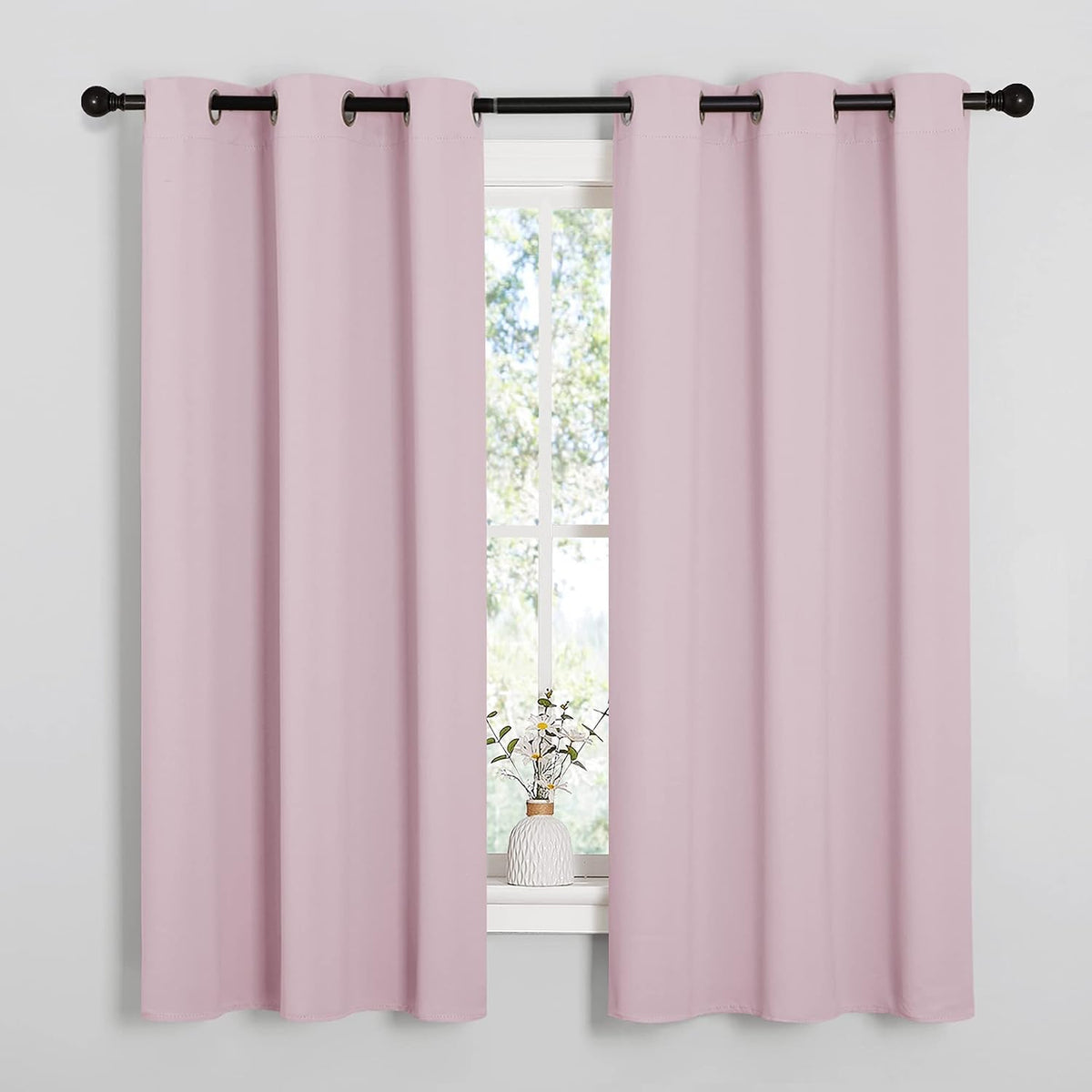 NICETOWN Blackout Curtain Panels for Girls Room, Nursery Essential Thermal Insulated Solid Grommet Top Blackout Drapes (Baby…