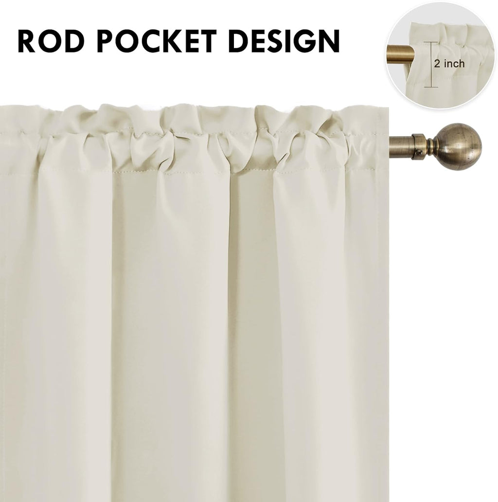 Dwcn Blackout Curtains for Bedroom – Rod Pocket Thermal Insulated Noise Reducing Noise Reducing Drapes for Living Room, W 42 x L 84 Inch, 2…