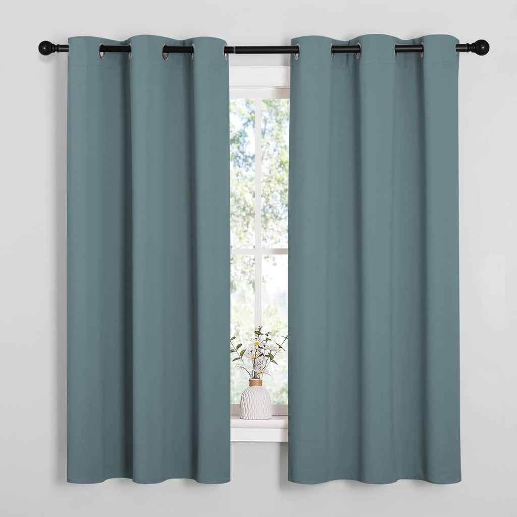 NICETOWN Modern Greyish Blue Blackout Curtains Noise Reducing, Thermal Insulated and Privacy Room Darkening Drape Panels for Boy's Guest…
