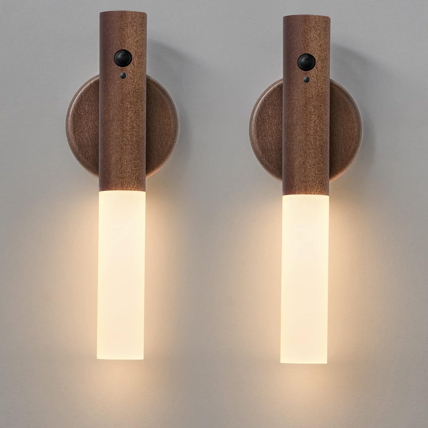 Montford Wall Sconces Set of Two Battery Operated, Motion Sensor Night Light Magnetic Wall Light Rechargeable, Peel and Stick Lights for…