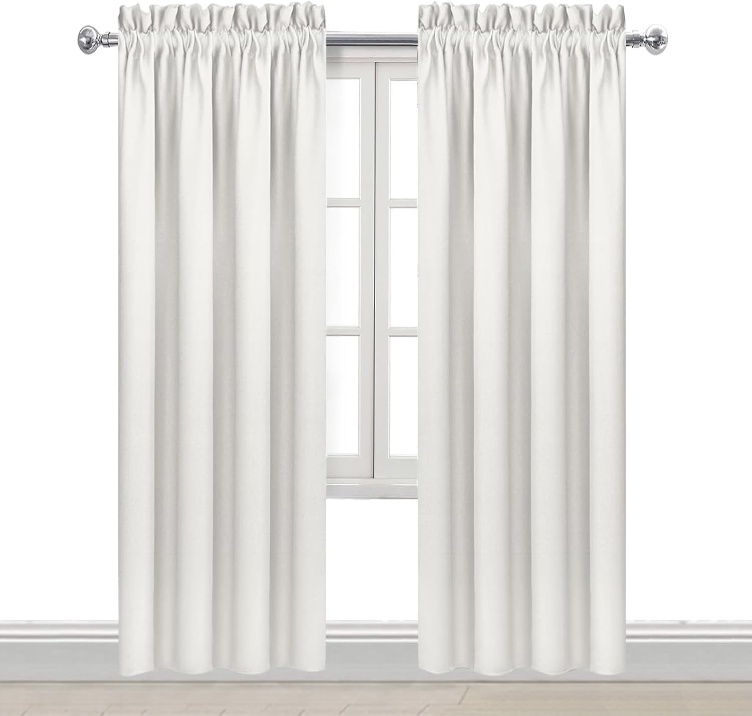 DWCN Blackout Curtains Thermal Insulated, Energy Saving & Noise Reducing Bedroom and Living Room Curtains, Ivory, W 52x L 95 Inch, Set of…