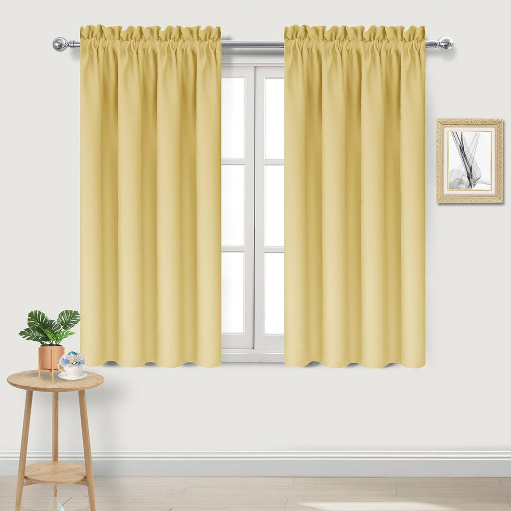 Dwcn Blackout Curtains for Bedroom – Rod Pocket Thermal Insulated Noise Reducing Noise Reducing Drapes for Living Room, W 42 x L 54 Inch, 2…