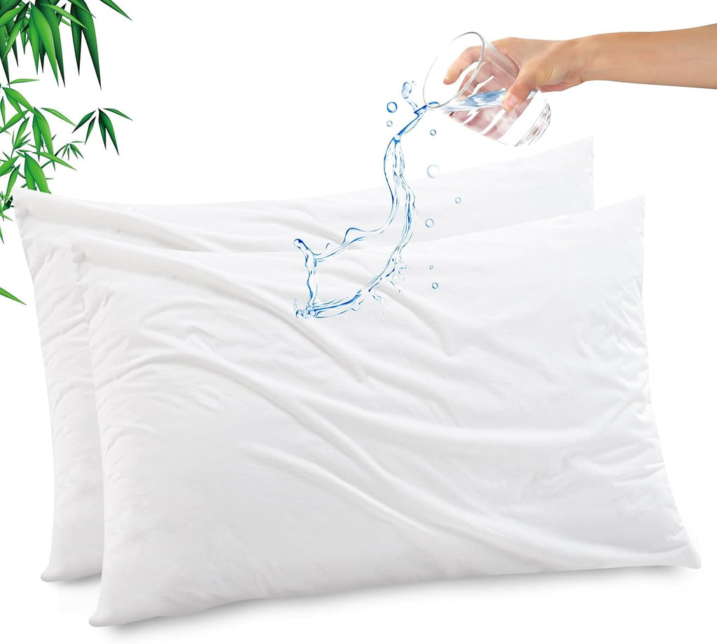 Gogreen Bamboo Rayon Waterproof Pillow Protector, Breathable Pillow Cover, Cooling Pillow Case Protector with Zipper, Super Soft Pillow Cas…