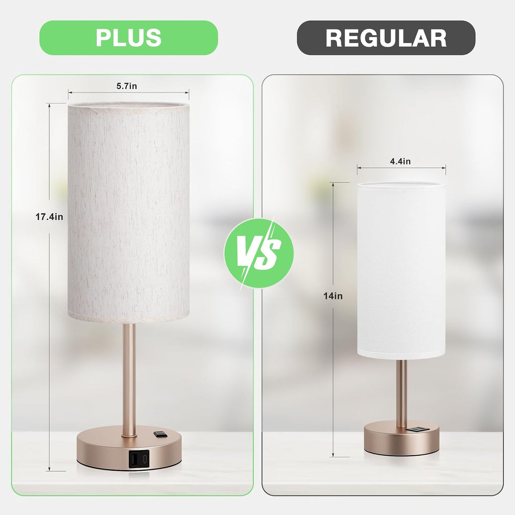 Dicoool Touch Bedside Table Lamp with USB - 3 Way Dimmable Lamp for Bedroom Nightstand, Desk Lamp with Charging Station for Dorm, Office…