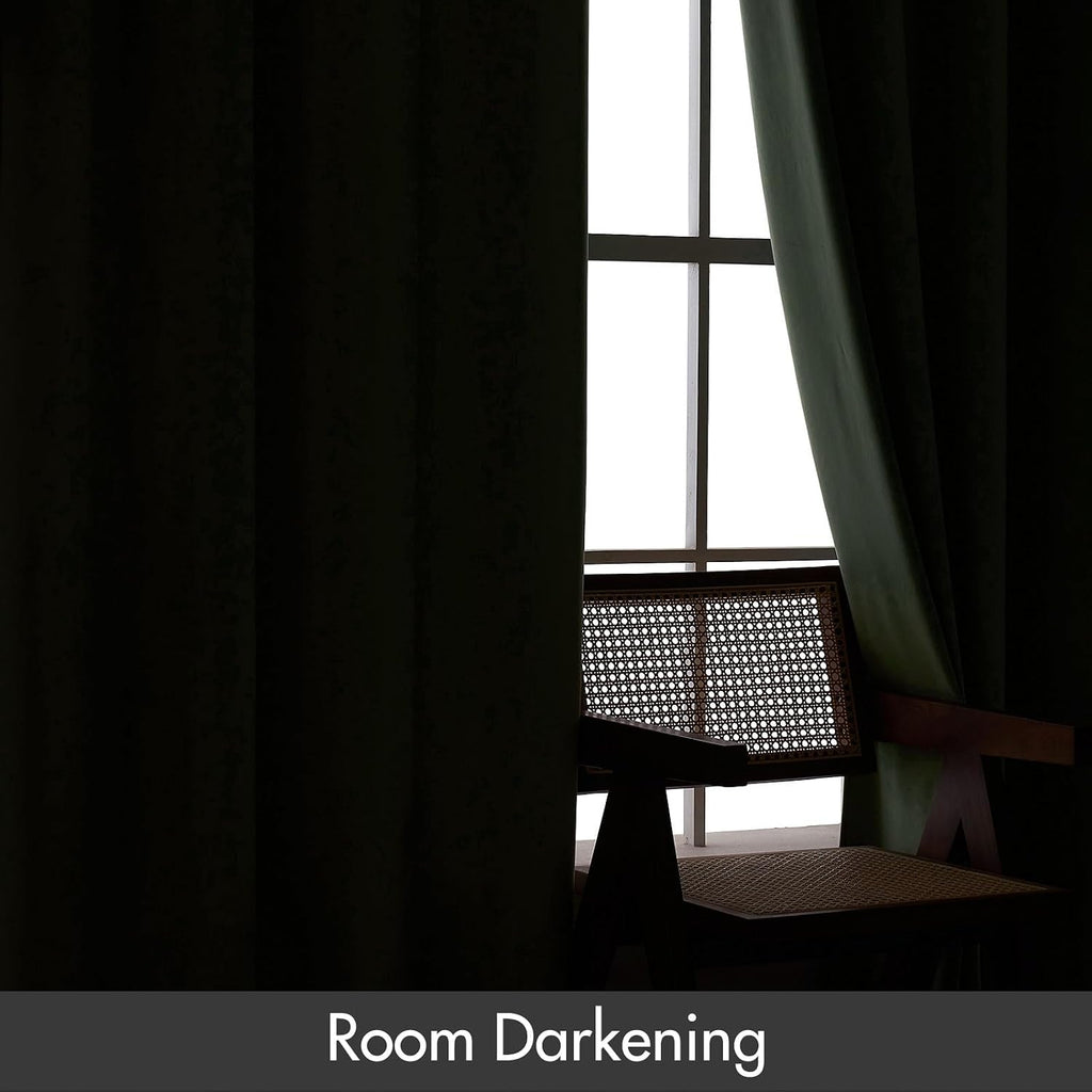 MIULEE Velvet Curtains Sage Green Thermal Insulated Blackout Curtain Drapes for Bedroom Living Room Darkening 90 Inches Long Curtains…