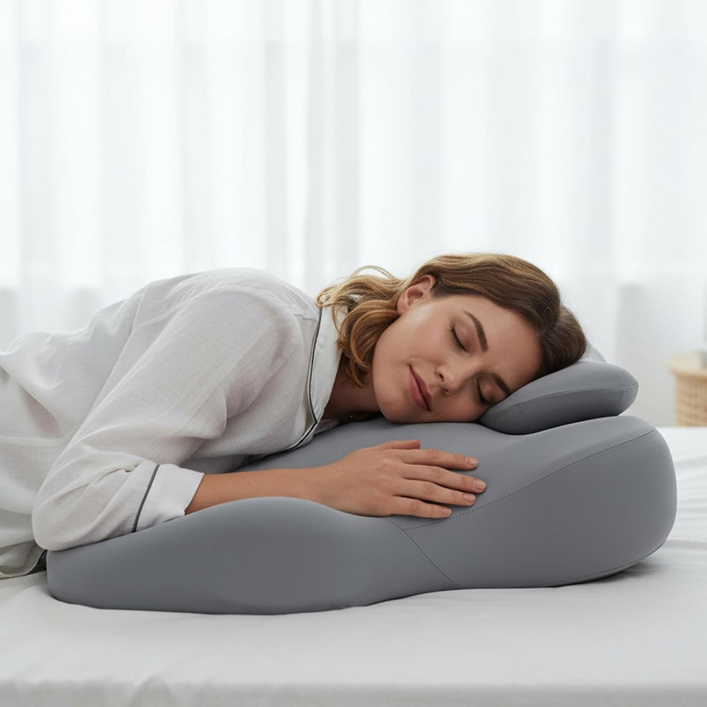 Reading Pillow for Watching tv and Reading in Bed, Ergonomic Wedge Pillow Prone Position with Support More Comfortable (Gray, One Size)