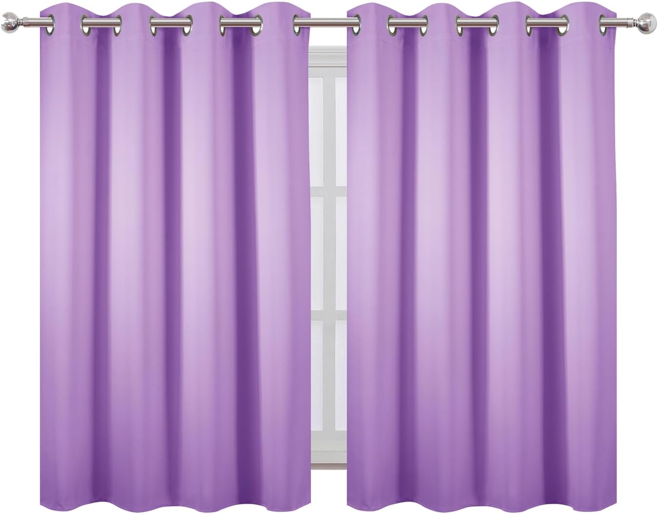 Lemomo Blackout Curtains 66 x 54 Inch Long Lavender Curtains Set of 2 Panels Room Darkening Curtains for Bedroom and Living Room 54 Inch si…