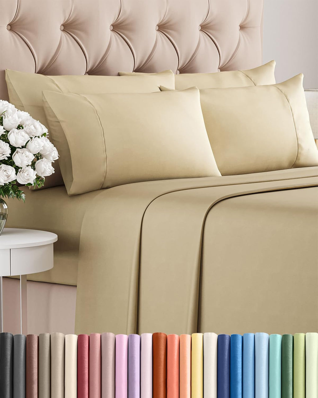 Queen 6 Piece Sheet Set - Comfy, Breathable & Cooling - Hotel Luxury Bedding for Women, Men, Kids, Teens and Children - 1 Flat & 1 Fitted…
