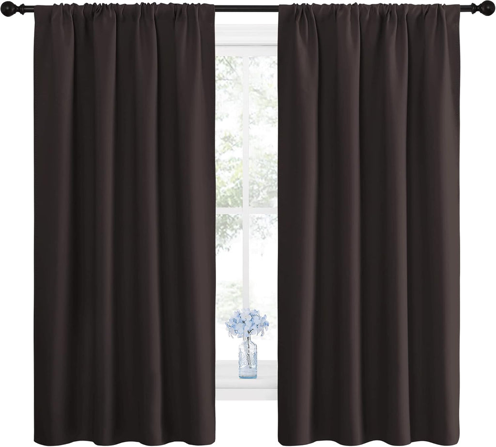 NICETOWN Blackout Curtain Panels 63 inches - Triple Weave Microfiber Energy Saving Thermal Insulated Solid Rod Pocket Blackout Curtains…