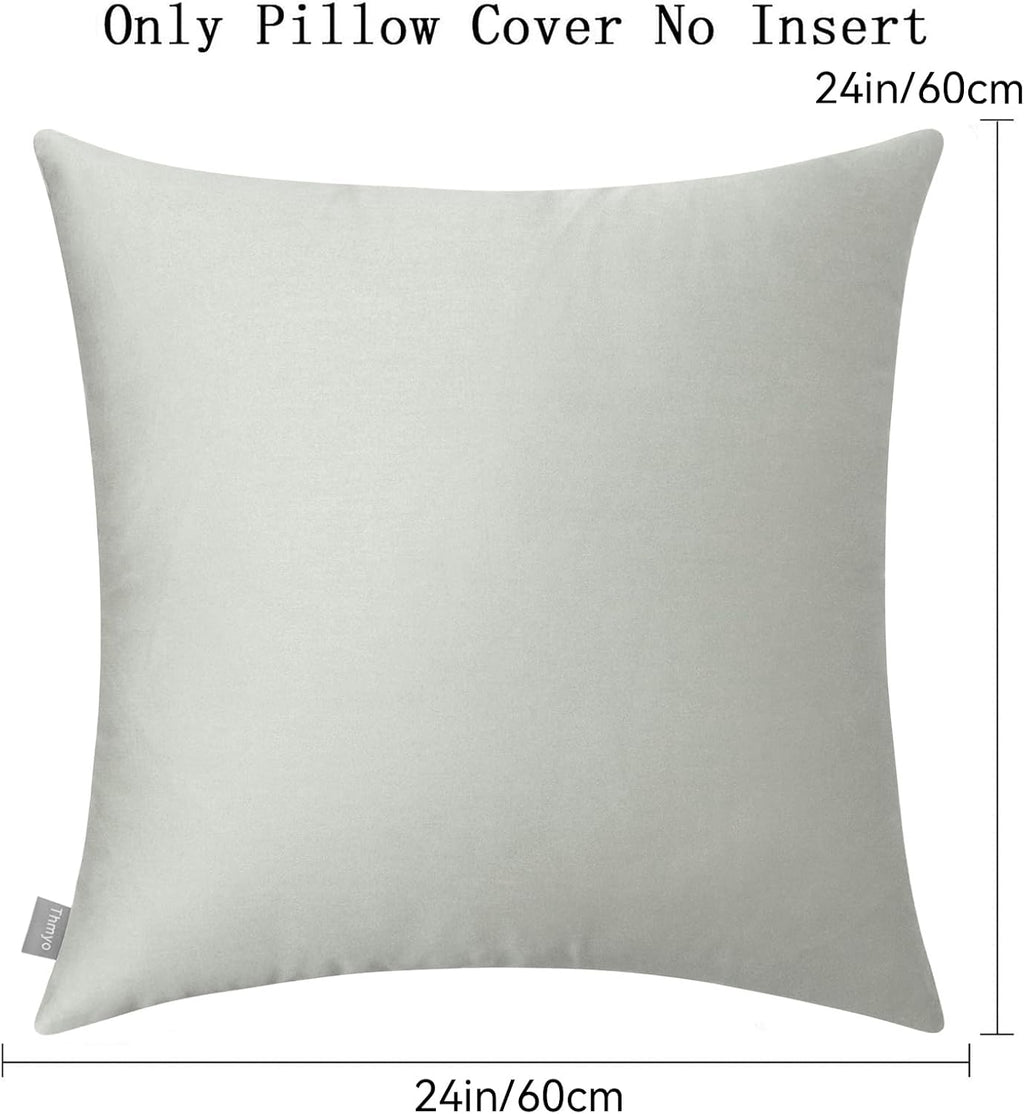 Thmyo 4-Pack 100% Cotton Comfortable Solid Decorative Throw Pillow Case, Thmyo Square Cushion Cover Pillowcase Sublimation Blank Pillow Cove…
