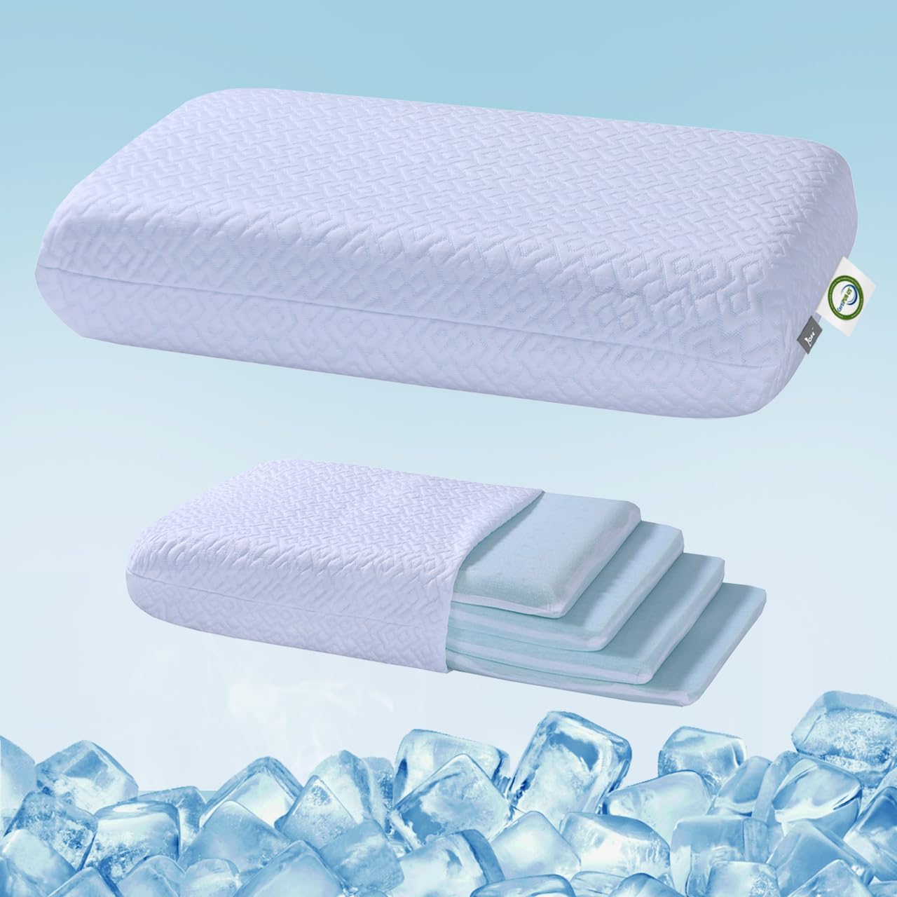 Lofe Adjustable Thin Memory Foam Pillow - 4 Heights from 1.2 to 4.8in, Cervical Pillow for Neck, CertiPUR-US Neck Support Pillow for Side…