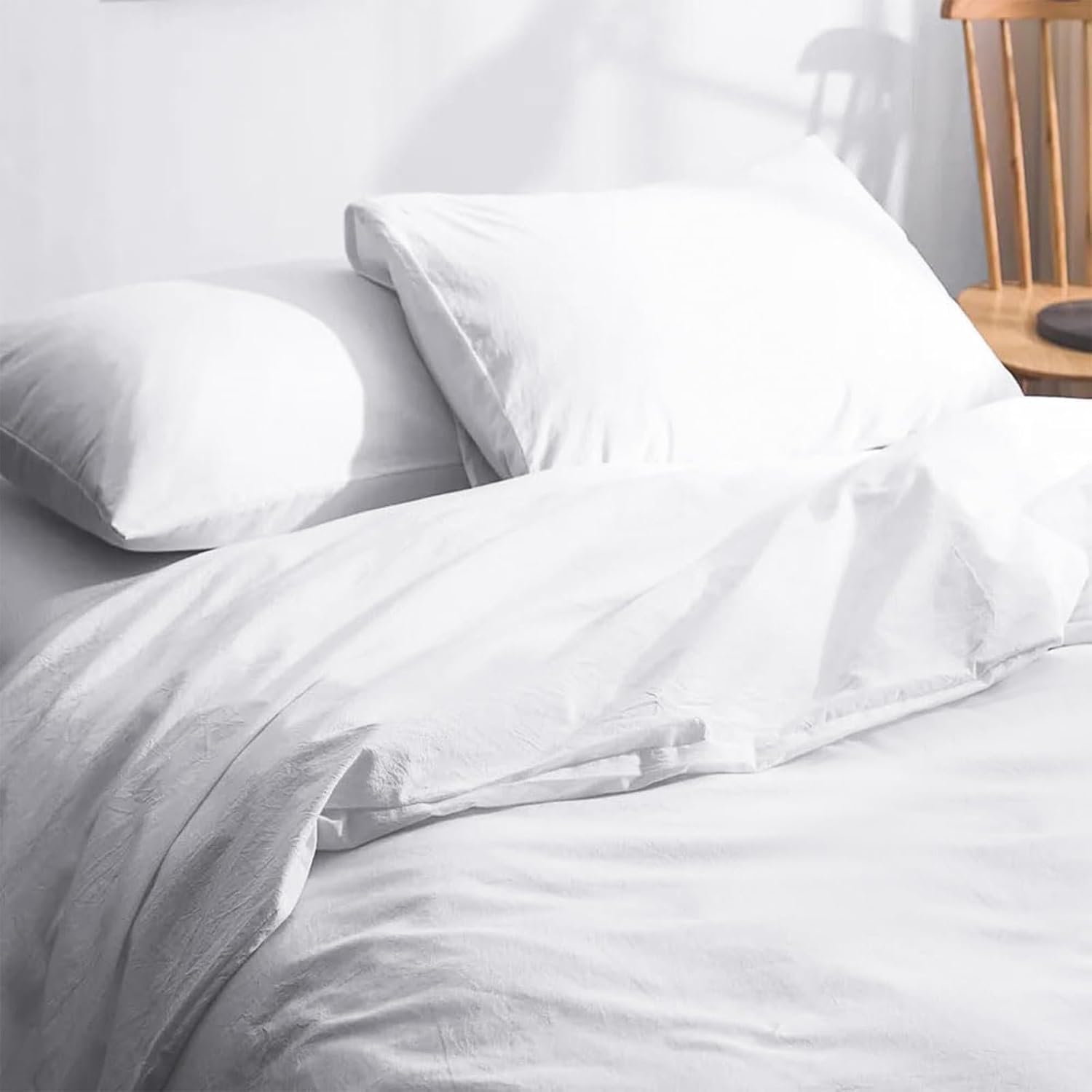 Nuzzlepillow Nuzzle Pillow Cases King Size, 100% Cotton Pillowcases with Envelope Closure, White Pillow Covers 20 x 36 inches, Pillow Prote…