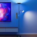 SIBRILLE RGB Torchiere Floor Lamp - 2 Way Dimmable LED Standing Lamp with Remote&Button Control, 34W Rotatable Floor Reading Light, 72''…