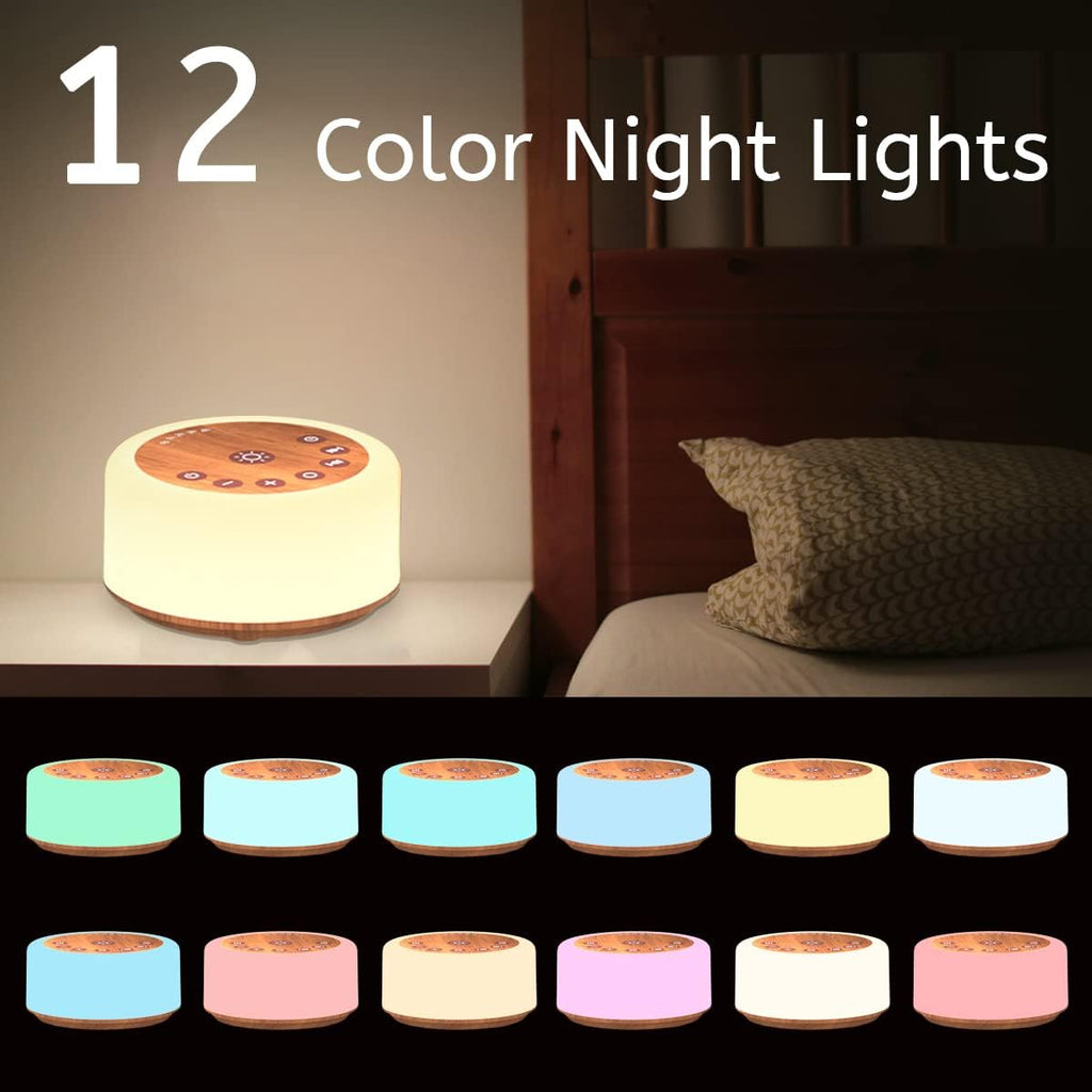 ColourNoise Soother Sleep Sound Machine Night Light White Noise Machine with 30 Soothing Sounds & 12 Color Night Lights for Baby Kids Adult…