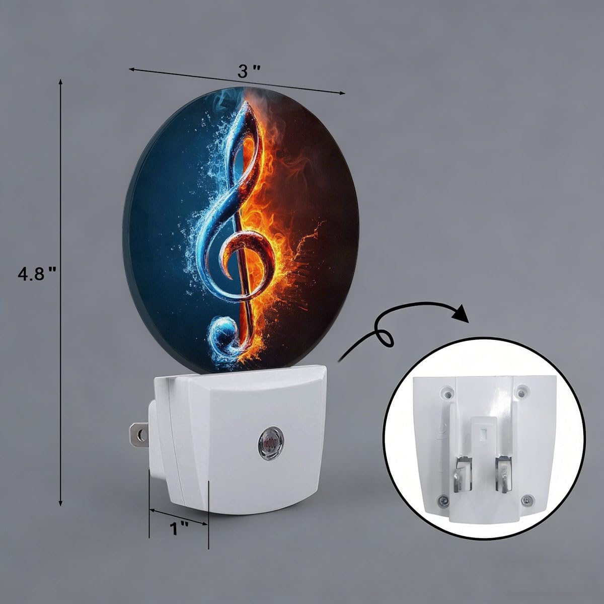 Music Note Night Light Plug-in Sleep Lamp Led Dusk to Dawn Night Light for Bedroom