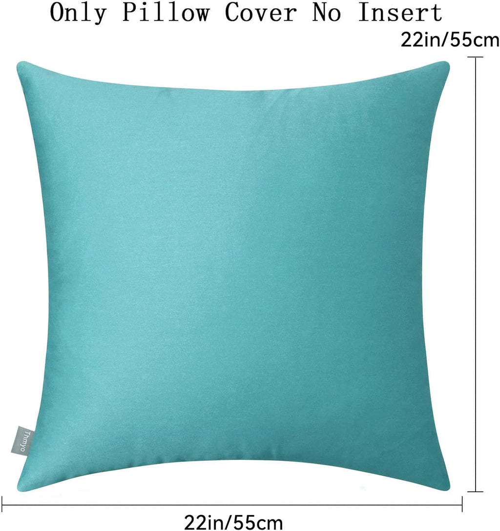 Thmyo 4-Pack 100% Cotton Comfortable Solid Decorative Throw Pillow Case, Thmyo Square Cushion Cover Pillowcase Sublimation Blank Pillow Cove…