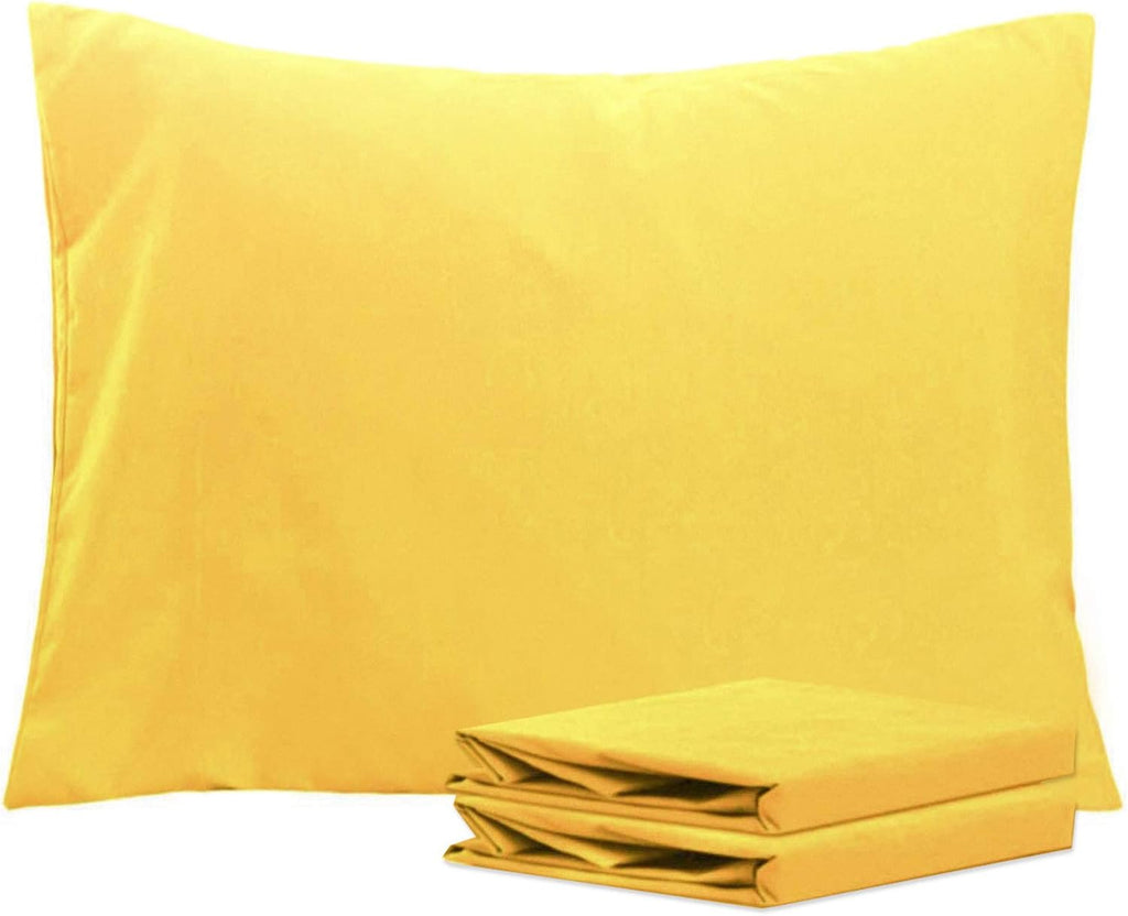 Ntbay Standard Pillowcase Set - 2 Pack Brushed Microfiber 20x26 Pillowcases - Soft, Wrinkle-Free, Fade-Resistant, Stain-Resistant, Yellow P…
