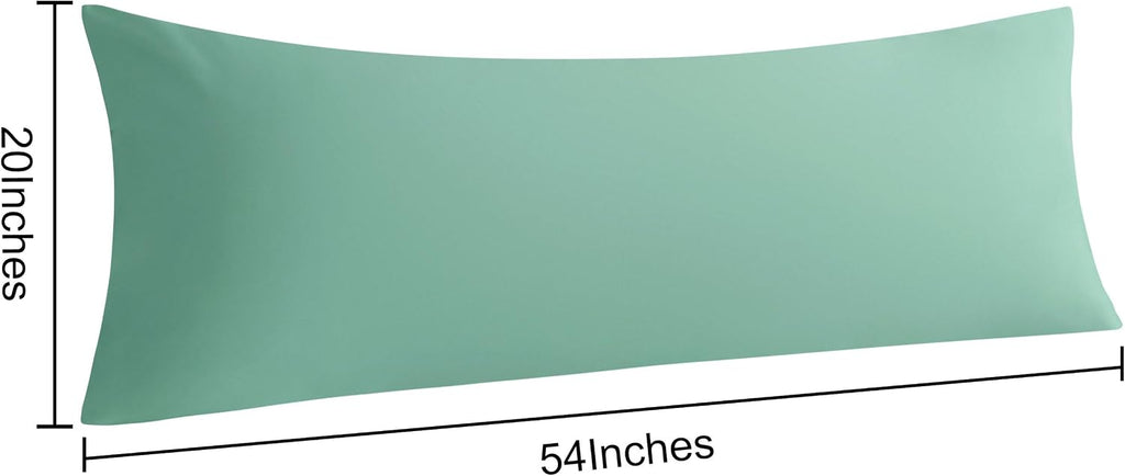 Ntbay Microfiber Body Pillowcase Set, 20x54 Inches, Mint Green, Soft, Wrinkle, Fade Resistant, Envelope Closure, 2 Pc Green