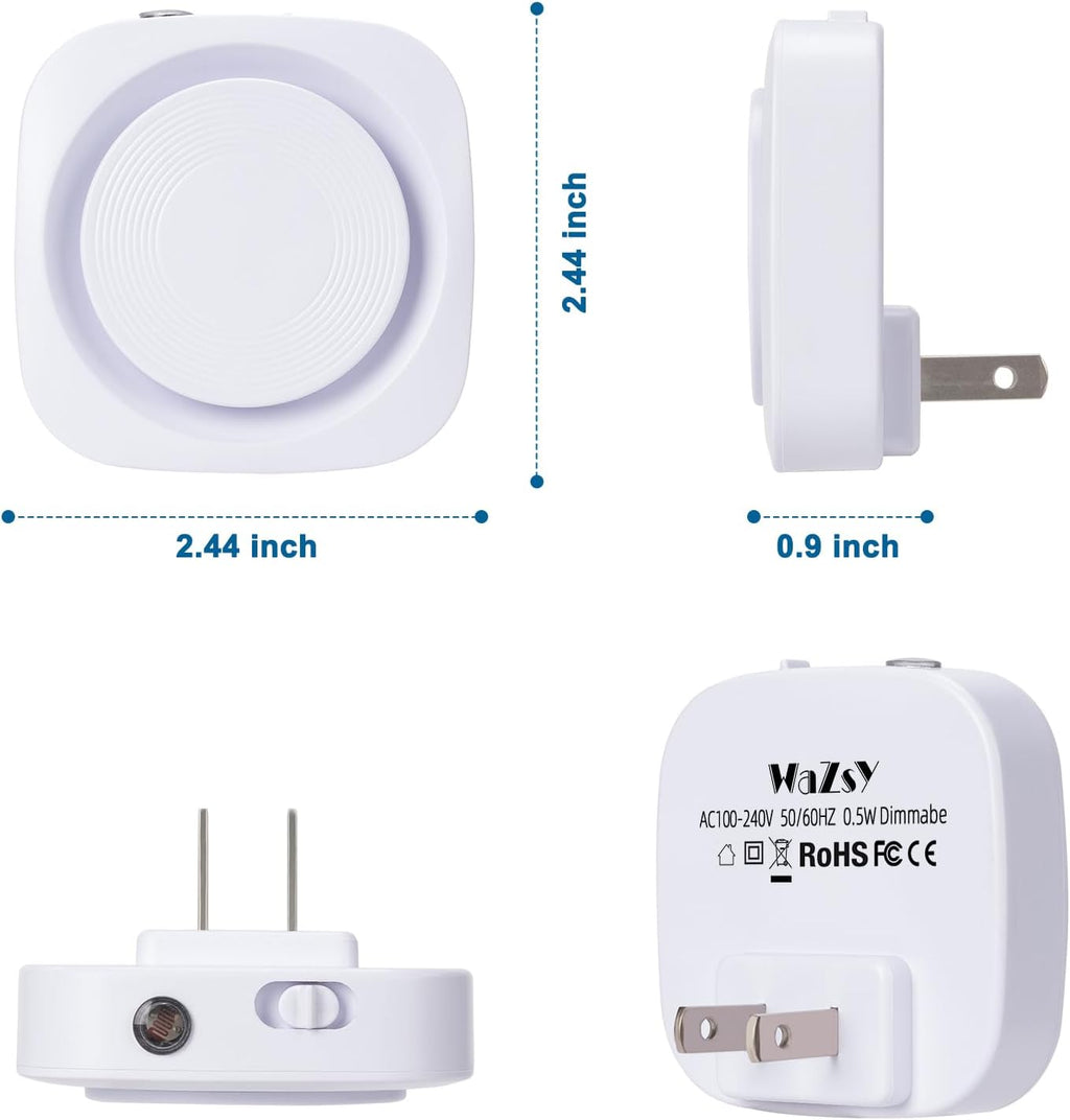 Red Night Lights Plug into Wall, 4 Packs Dimmable Night Light with Dust to Dawn Sensor, Automatically Turn on and Off, Gentle Glow…