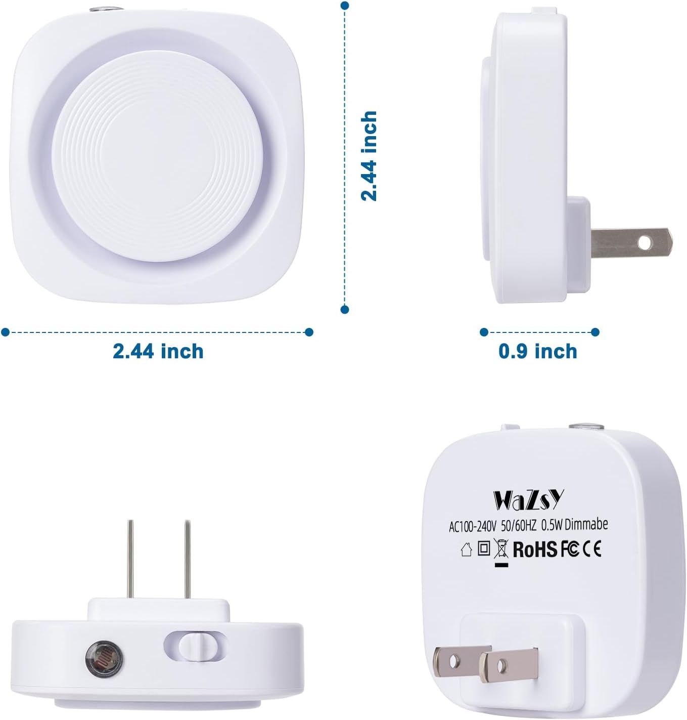 Amber Night Lights Plug into Wall, 4 Packs Dimmable Night Light with Dust to Dawn Sensor, Automatically Turn on and Off, Gentle Glow…