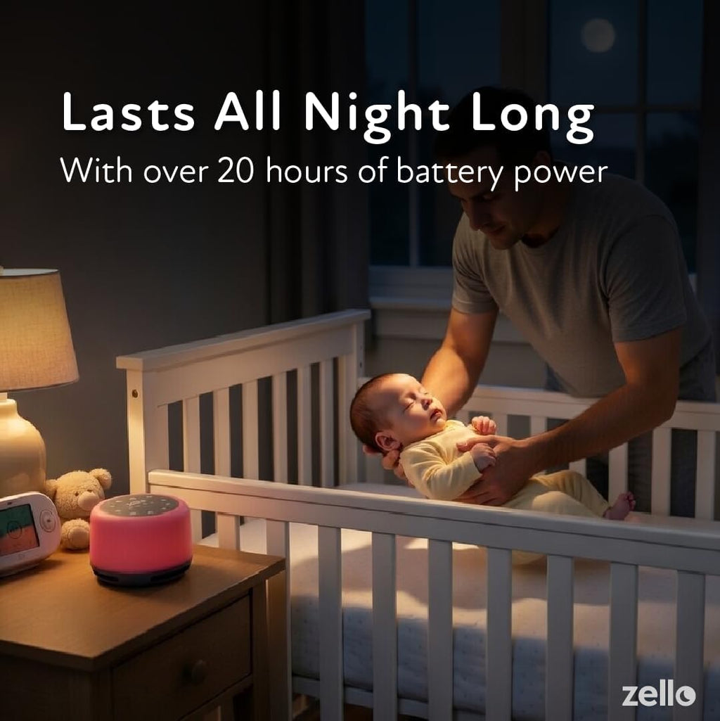 Lumi Zello | Original White Noise Machine for Babies & Adults | 30 Sounds | 7 Colour Night Light | Sleep Timer | USB Rechargeable | White N…