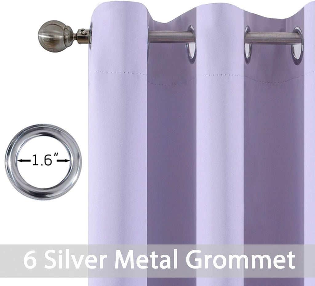 Yakamok Grommet Room Darkening Thermal Insulated Blackout Curtains Window Panels for Bedroom Width 38 Inch by Length 72Inch Lilac Two…
